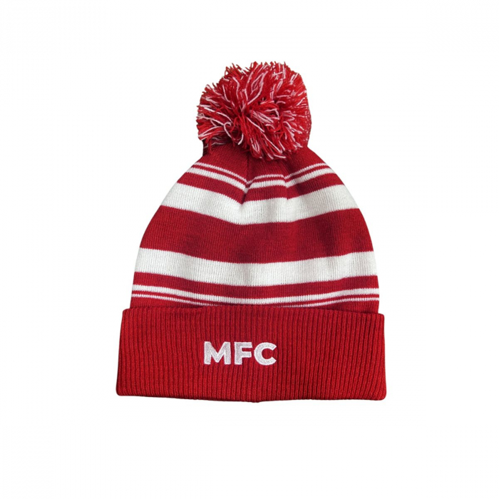 Striped Fan Bobble Hat